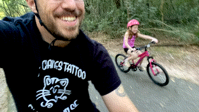 Biking with the little one.