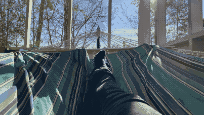Laying in my new hammock!