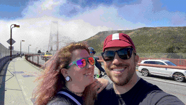 My wife and I at the Golden Gate Bridge.