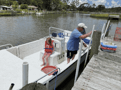 Loading up the boat.