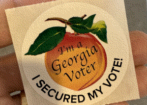 The sticker you get when you vote in Georgia.