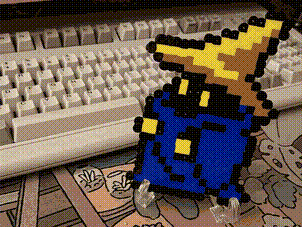 A Perler bead version of the Black Mage from Final Fantasy.