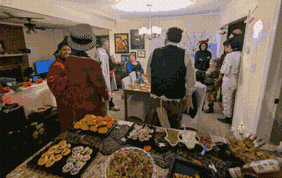 A Halloween party at our house.