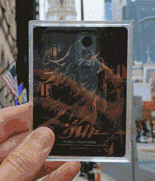 The marvel hero card, Arakni, Huntsman, signed by Isuardi Therianto.