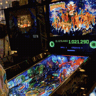 The Monster Bash pinball table.