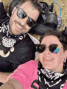 Zippi and I laying down at Shaky Knees.