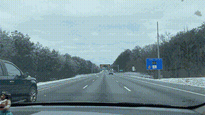 Snow on I-75 on the way to Atlanta.