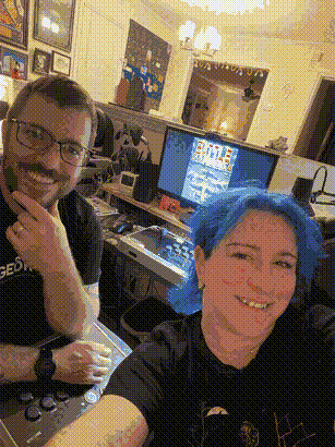 Zippi and I playing arcade games together.