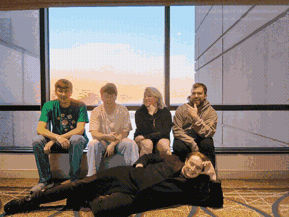 Team Daeton at the hotel at sunset.