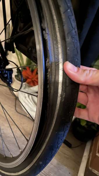 My rear bike tire had a blowout.