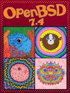 the OpenBSD 7.4 release poster.