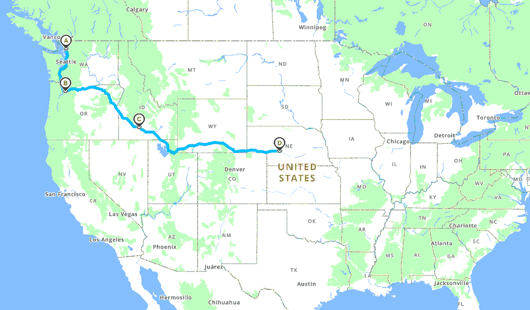 my schwalbe marathon bike tires making their way across the country.