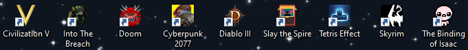 desktop shortcuts to games on Windows.